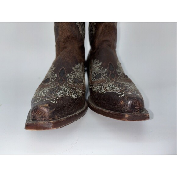 Shyanne Isabelle Inlay Stud Western Boot Brown Womens Size 8.5 - Picture 4 of 16